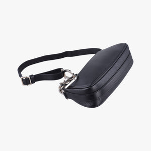 Secondhand Christian Dior D Pendant Black Leather shoulderbag | stylenewstar