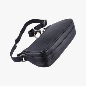 Secondhand Christian Dior D Pendant Black Leather shoulderbag | stylenewstar