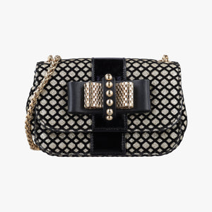Pre-owned Christian Louboutin Glitter Accent Sweet Charity Black×Gold Leather×Patent shoulderbag | stylenewstar