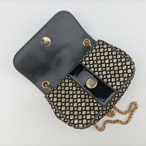 Pre-owned Christian Louboutin Glitter Accent Sweet Charity Black×Gold Leather×Patent shoulderbag | stylenewstar
