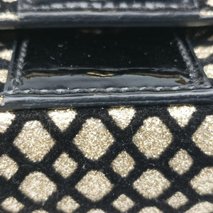 Pre-owned Christian Louboutin Glitter Accent Sweet Charity Black×Gold Leather×Patent shoulderbag | stylenewstar