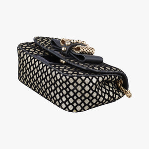 Pre-owned Christian Louboutin Glitter Accent Sweet Charity Black×Gold Leather×Patent shoulderbag | stylenewstar