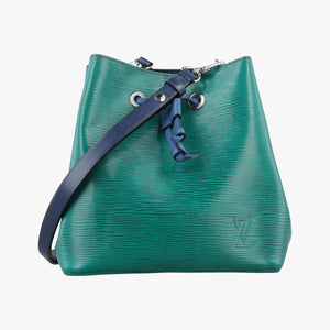 Pre-owned Louis Vuitton NeoNoe BB Emerald Green × Navy Blue Epi M55582 shoulderbag | stylenewstar