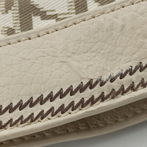 Pre-owned Christian Dior Trotter Flower Line White x Beige x Multicolor Canvas × Leather handbag | stylenewstar