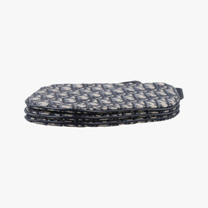 Secondhand Christian Dior Saddle Navy×gray Jacquard shoulderbag | stylenewstar