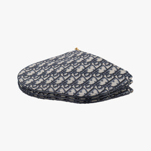 Secondhand Christian Dior Saddle Navy×gray Jacquard shoulderbag | stylenewstar