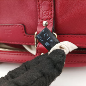 Pre-owned Gucci Guccissima Trim Web Joy Red Leather 247205 shoulderbag | stylenewstar