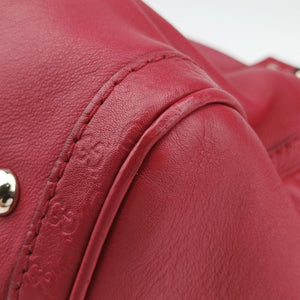 Pre-owned Gucci Guccissima Trim Web Joy Red Leather 247205 shoulderbag | stylenewstar