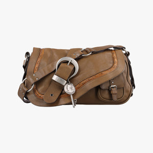 Vintage Christian Dior Gaucho Brown Leather shoulderbag | stylenewstar
