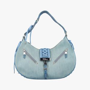 Pre-owned Christian Dior Admit It Blue denim shoulderbag | stylenewstar