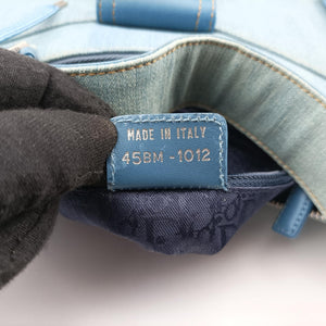 Pre-owned Christian Dior Admit It Blue denim shoulderbag | stylenewstar