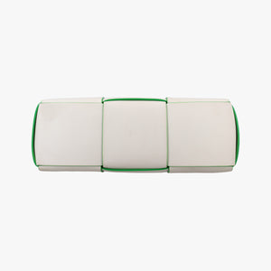 Vintage Bottega Veneta THE ARCO Tote White×Green lambskin handbag | stylenewstar