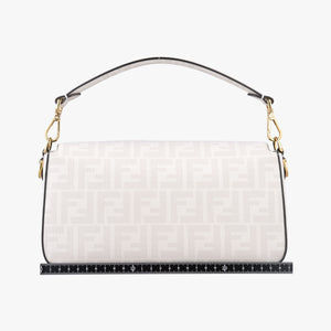Pre-owned Fendi BAGUETTE White × Multicolor Coated Canvas × Leather 8BR600 shoulderbag | stylenewstar