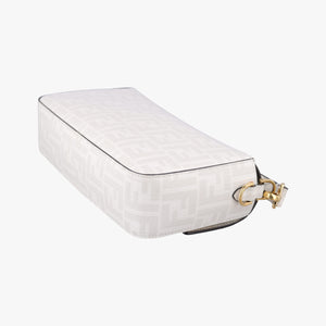 Pre-owned Fendi BAGUETTE White × Multicolor Coated Canvas × Leather 8BR600 shoulderbag | stylenewstar