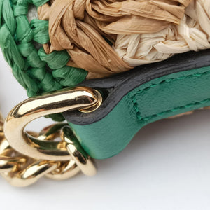 Pre-owned Gucci GG Marmont Multicolour straw 574433 shoulderbag | stylenewstar