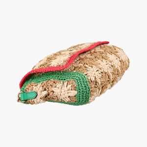 Pre-owned Gucci GG Marmont Multicolour straw 574433 shoulderbag | stylenewstar
