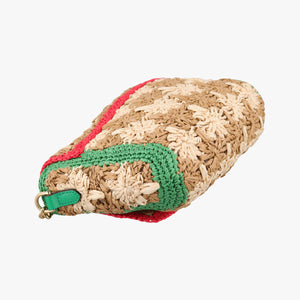 Pre-owned Gucci GG Marmont Multicolour straw 574433 shoulderbag | stylenewstar