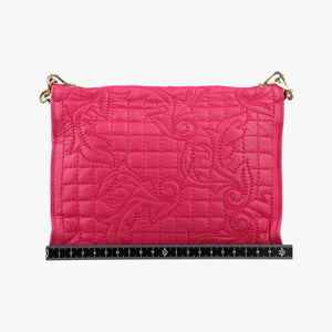 Pre-owned VERSACE quilted chain Rose leather shoulderbag | stylenewstar