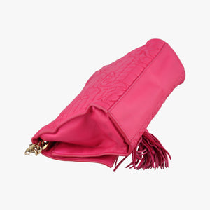Pre-owned VERSACE quilted chain Rose leather shoulderbag | stylenewstar
