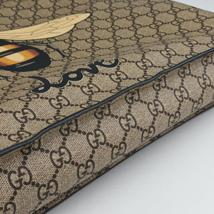 Vintage Gucci GG Supreme Bee Beige×black PVC coated canvas×Leather 450950 shoulderbag | stylenewstar
