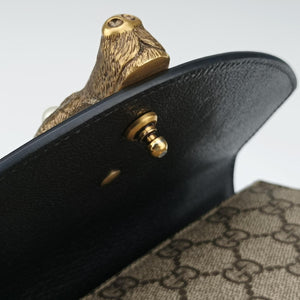 Vintage Gucci Mini Fox Brooch Bamboo Beige×Multicolour PVC coated canvas×Leather 466428 shoulderbag | stylenewstar