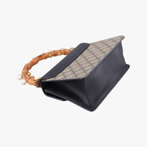 Vintage Gucci Mini Fox Brooch Bamboo Beige×Multicolour PVC coated canvas×Leather 466428 shoulderbag | stylenewstar