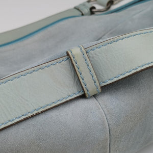 Vintage Yves Saint Laurent Rive Gauche Mombasa Light Blue Suede 205118 shoulderbag | stylenewstar