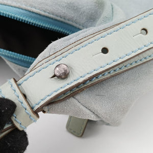 Vintage Yves Saint Laurent Rive Gauche Mombasa Light Blue Suede 205118 shoulderbag | stylenewstar