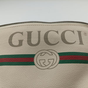 Pre-owned Gucci Print White Leather 530412 bum bag/waist bag | stylenewstar