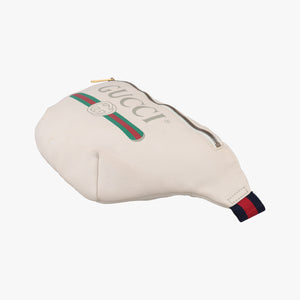 Pre-owned Gucci Print White Leather 530412 bum bag/waist bag | stylenewstar