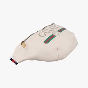 Pre-owned Gucci Print White Leather 530412 bum bag/waist bag | stylenewstar