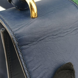 Pre-owned Gucci Sylvie Blue Leather 421882 shoulderbag | stylenewstar