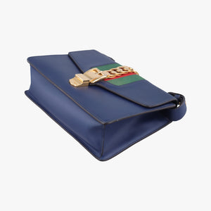 Pre-owned Gucci Sylvie Blue Leather 421882 shoulderbag | stylenewstar