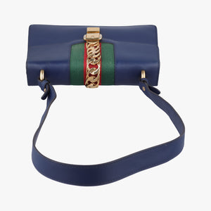 Pre-owned Gucci Sylvie Blue Leather 421882 shoulderbag | stylenewstar