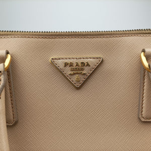 Pre-owned Prada Galleria Beige SAFFIANO Leather BN1786 shoulderbag | stylenewstar