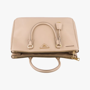 Pre-owned Prada Galleria Beige SAFFIANO Leather BN1786 shoulderbag | stylenewstar