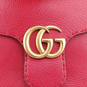 Pre-owned Gucci GG Marmont Red Leather 442622 handbag | stylenewstar
