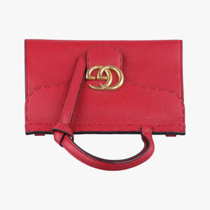 Pre-owned Gucci GG Marmont Red Leather 442622 handbag | stylenewstar