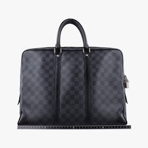 Pre-owned Louis Vuitton Porte Documents Voyage Noir Damier Graphite N41125 handbag | stylenewstar