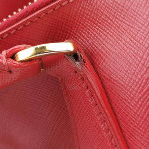 Pre-owned Prada Galleria Red SAFFIANO Leather BN1786 handbag | stylenewstar