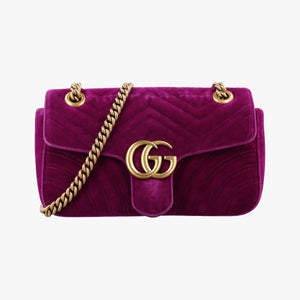 Vintage Gucci GG Marmont Purple velour 448497 shoulderbag | stylenewstar