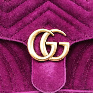 Vintage Gucci GG Marmont Purple velour 448497 shoulderbag | stylenewstar