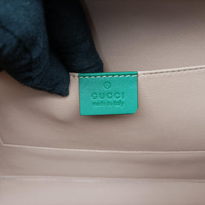 Pre-owned Gucci Sylvie Green Patent Leather 589478 shoulderbag | stylenewstar