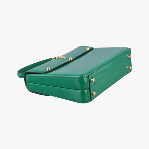Pre-owned Gucci Sylvie Green Patent Leather 589478 shoulderbag | stylenewstar