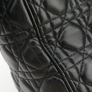 Pre-owned Christian Dior Lady Dior Black lambskin shoulderbag | stylenewstar