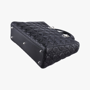 Pre-owned Christian Dior Lady Dior Black lambskin shoulderbag | stylenewstar