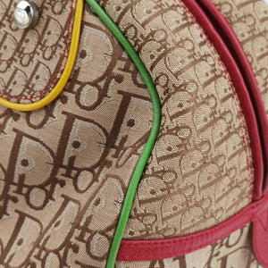 Pre-owned Christian Dior Rasta Trotter beige×Multicolour canvas×Leather handbag | stylenewstar