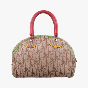 Pre-owned Christian Dior Rasta Trotter beige×Multicolour canvas×Leather handbag | stylenewstar