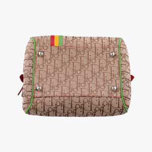 Pre-owned Christian Dior Rasta Trotter beige×Multicolour canvas×Leather handbag | stylenewstar