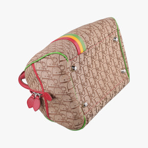 Pre-owned Christian Dior Rasta Trotter beige×Multicolour canvas×Leather handbag | stylenewstar